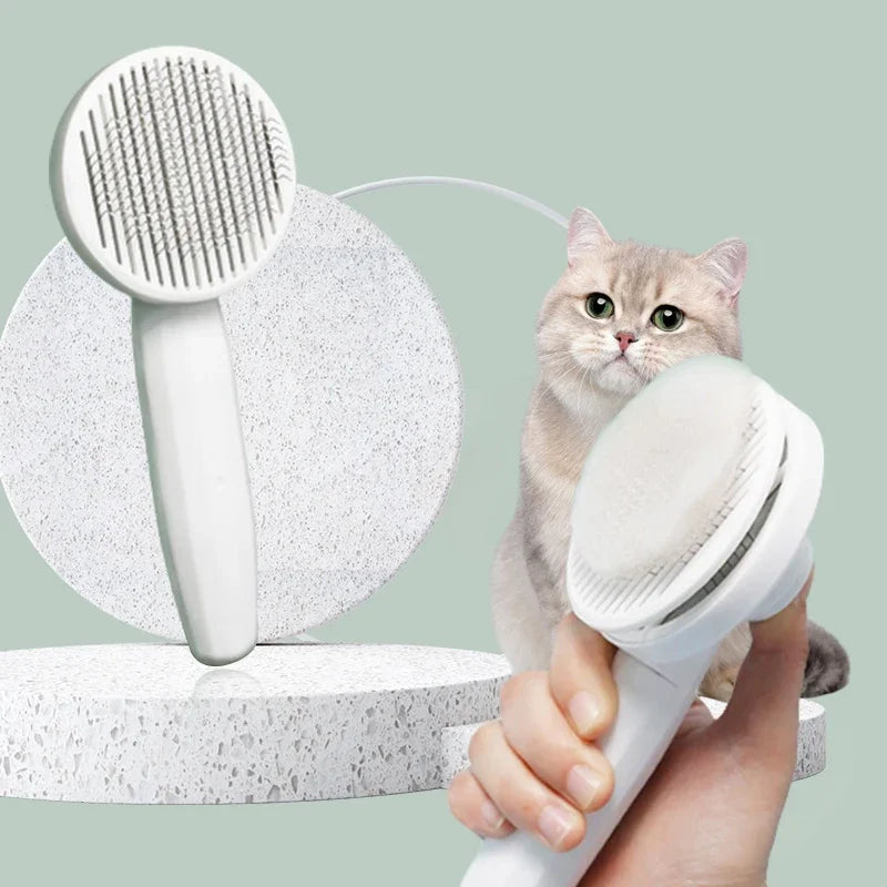 PawWoW™ Pet Hair Removal Comb - Push-On Cleaning Brush