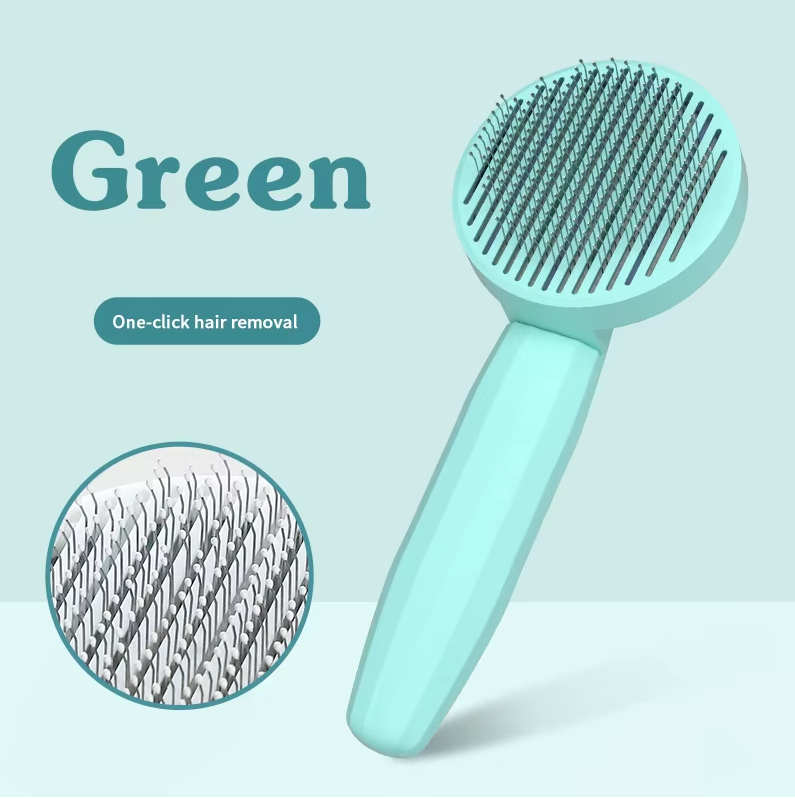 PawWoW™ Pet Hair Removal Comb - Push-On Cleaning Brush